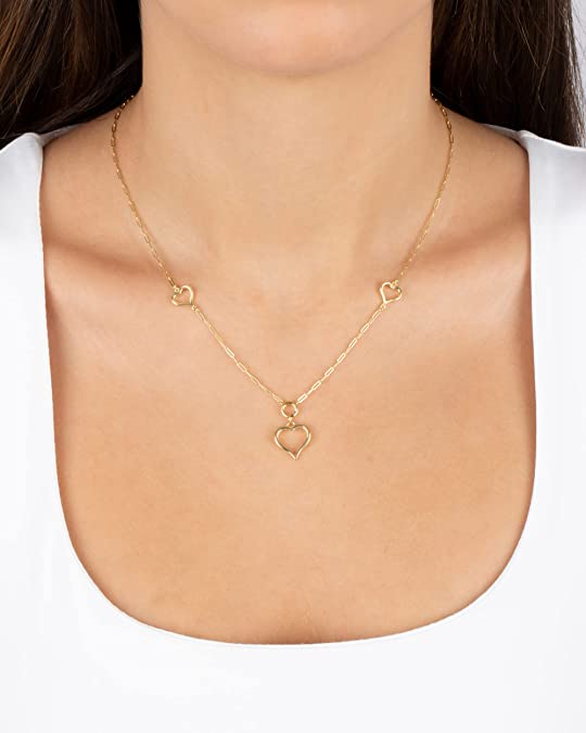 Triple Heart Pendant Necklace