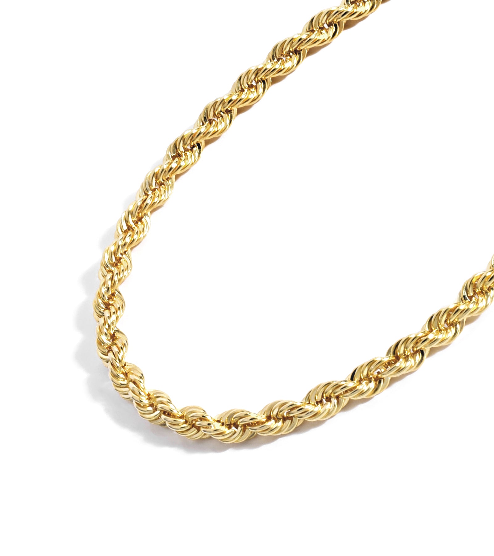 Thin gold filled rope chain necklace