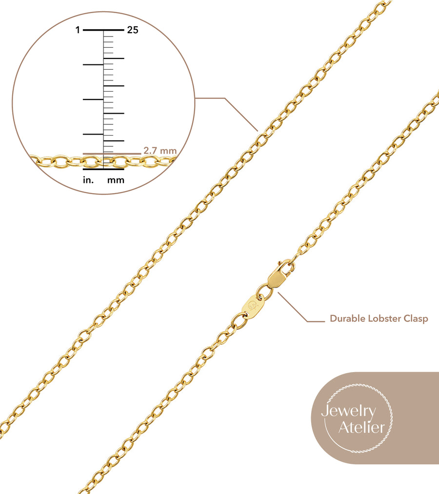 Cable Chain Necklace (2.7mm) - Jewelry Atelier