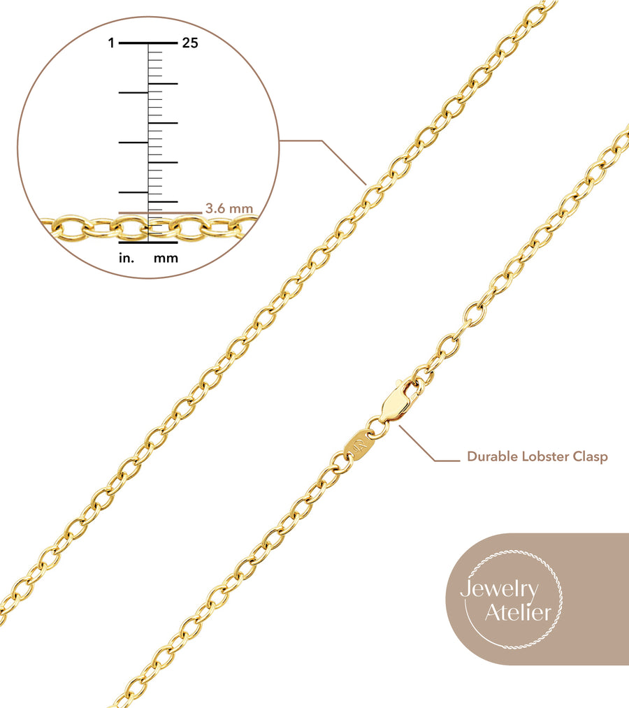 Cable Chain Necklace (3.6mm) - Jewelry Atelier