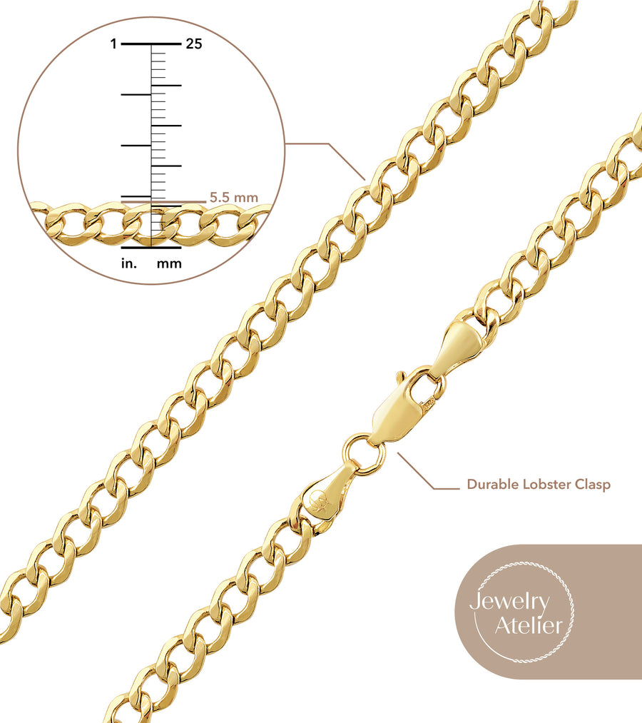 Curb Chain Necklace (5.5mm) - Jewelry Atelier