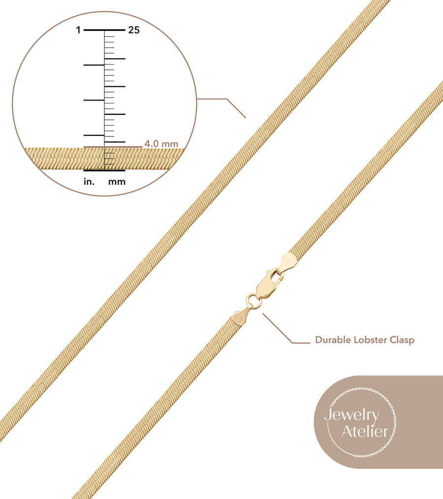 Herringbone Necklace (4.0mm) - Jewelry Atelier