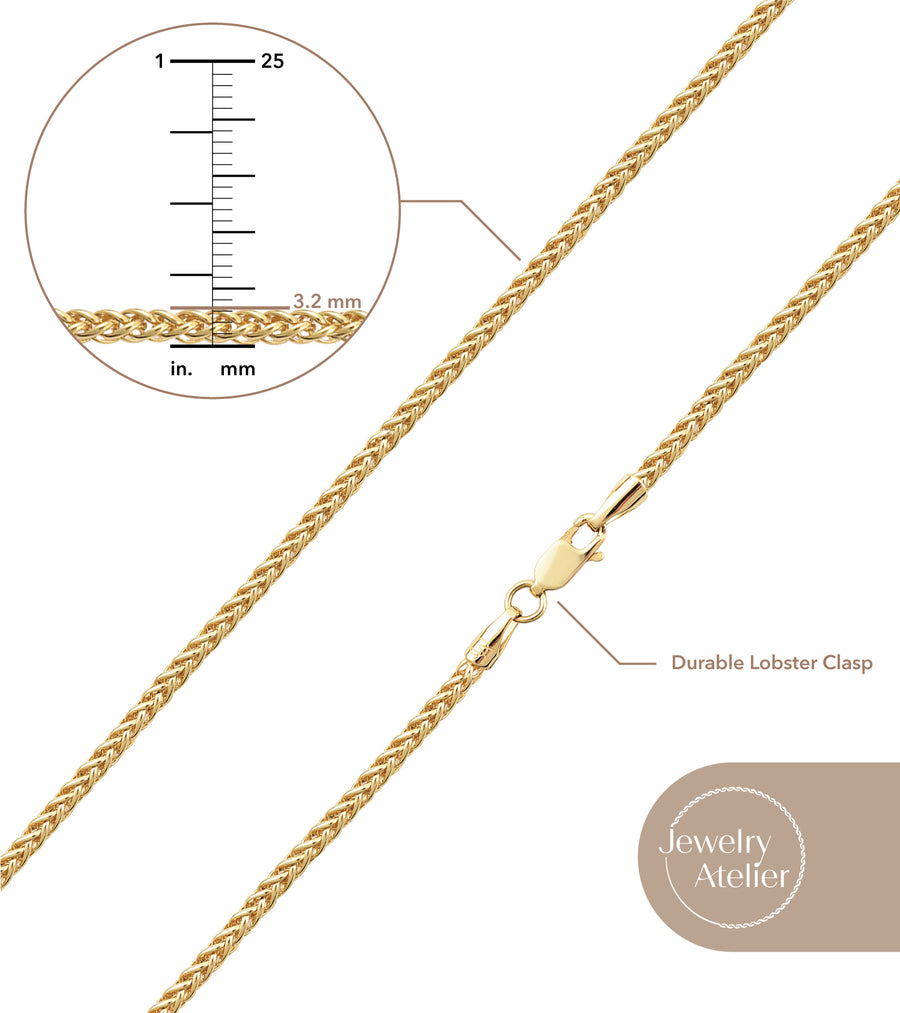 Palm Chain Necklace (3.2mm) - Jewelry Atelier