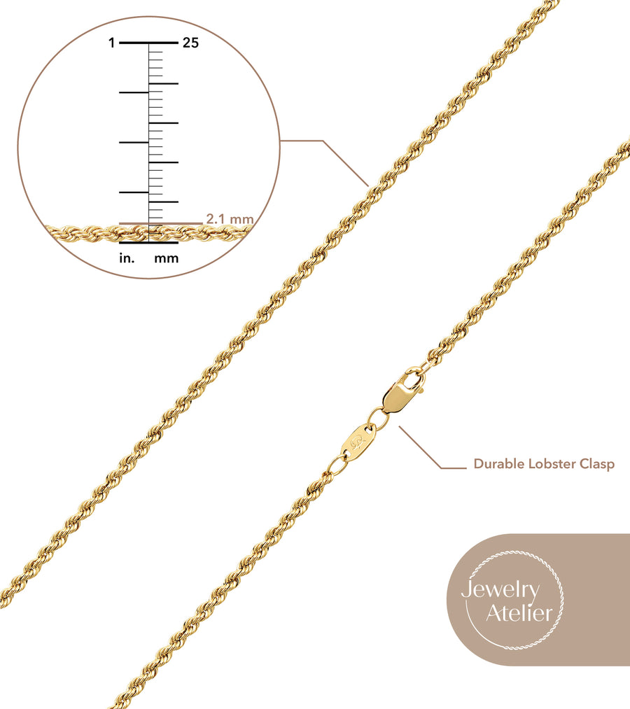 Rope Chain Necklace (2.1mm) - Jewelry Atelier