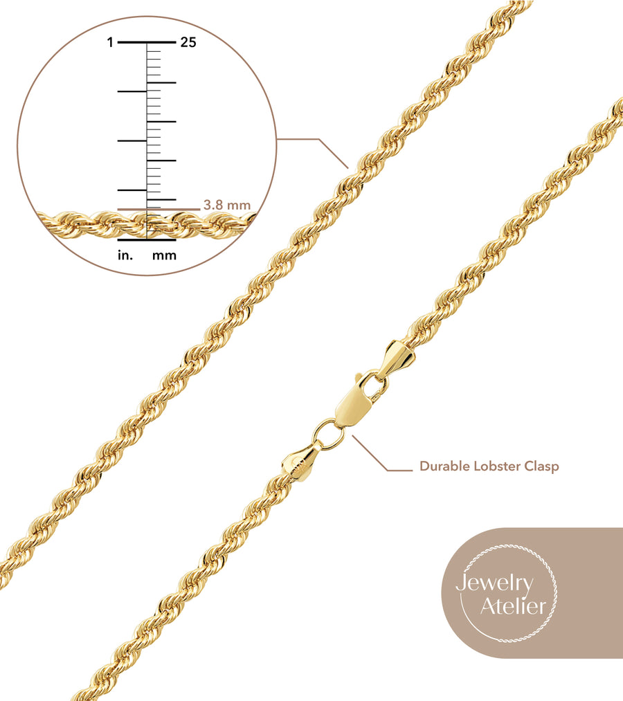 Rope Chain Necklace (3.8mm) - Jewelry Atelier