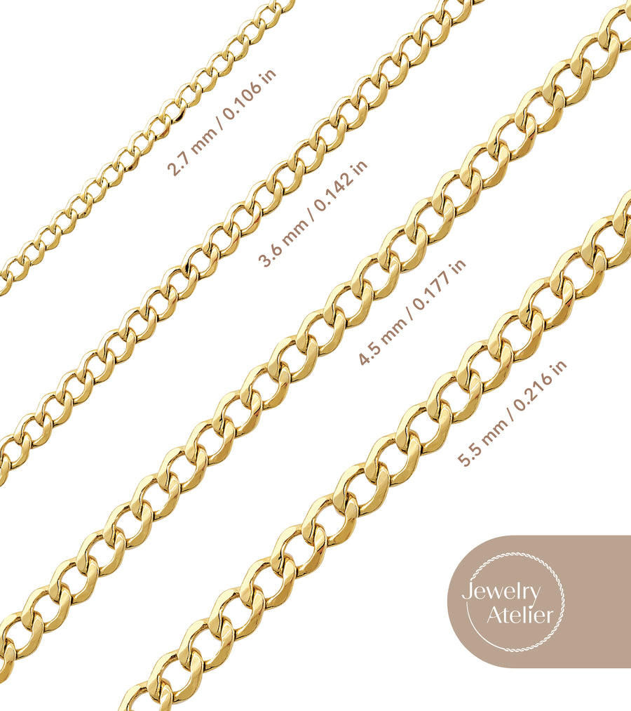 5.5mm Curb Chain in Gold