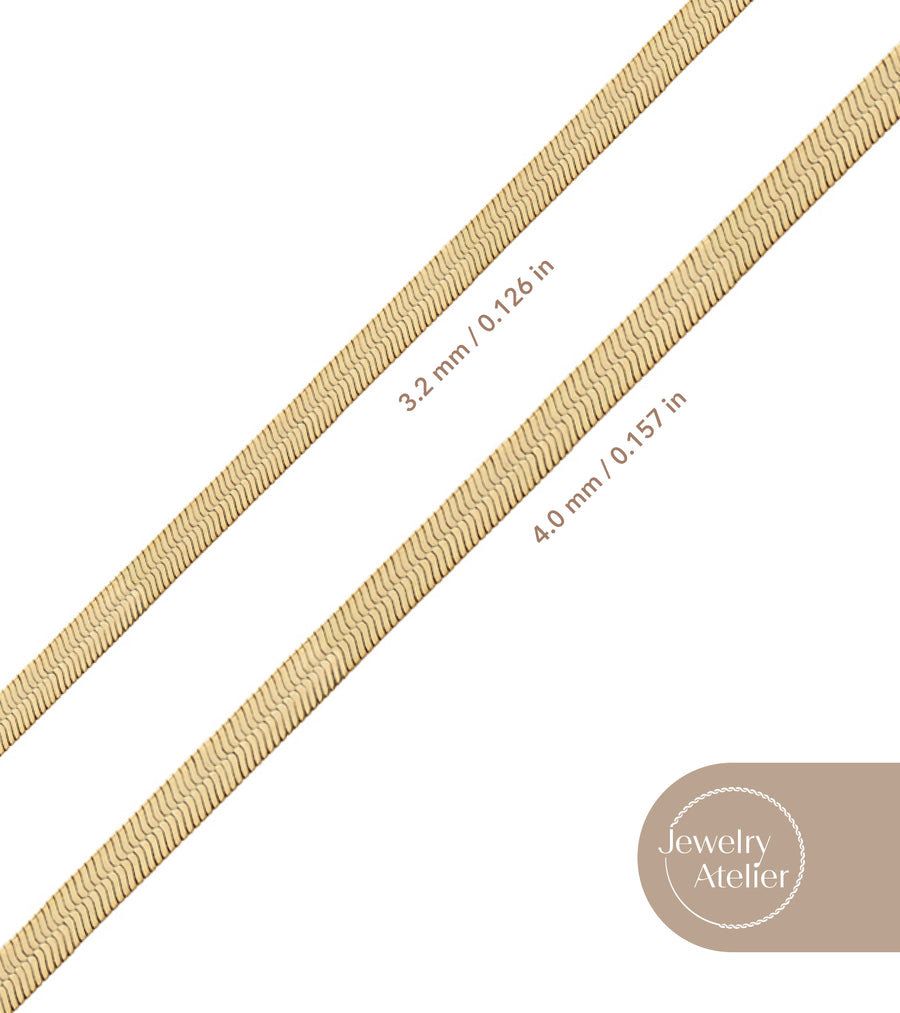 Herringbone Necklace (4.0mm) - Jewelry Atelier