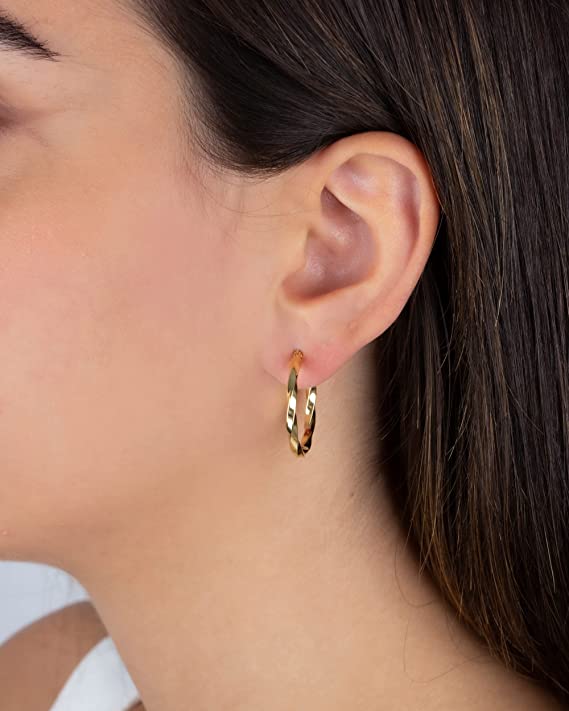 Twisted Hoop Earrings (Medium) - Jewelry Atelier