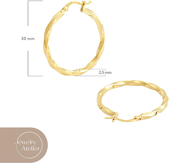 Twisted Hoop Earrings (Large) - Jewelry Atelier