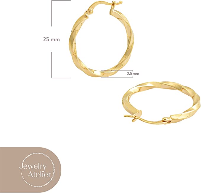Twisted Hoop Earrings (Medium) - Jewelry Atelier