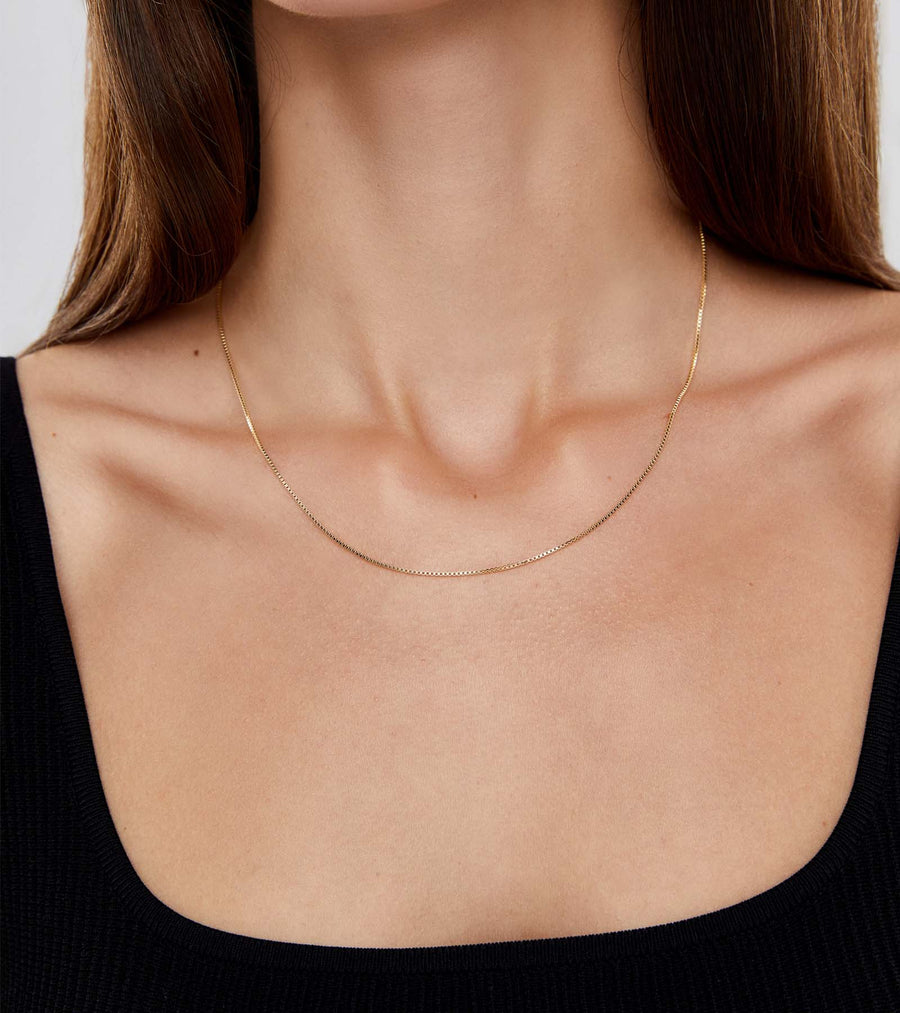 Box Chain Necklace (1.0mm) - Jewelry Atelier