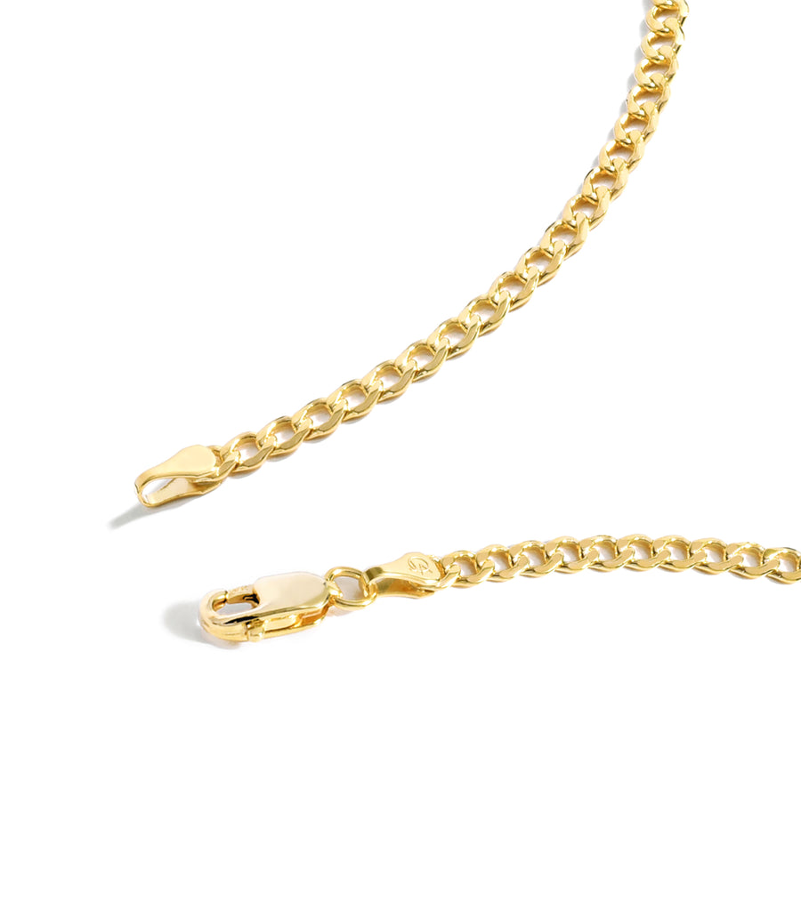 14K Yellow Gold Comfort Curb Chain Necklace, 3.6mm, 18